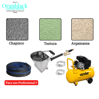 Kit Aplicador De Chapisco- Profissional C/ Compressor 50l 120