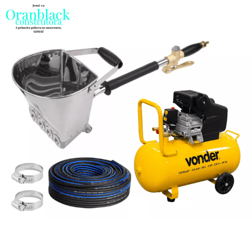 Kit Aplicador De Chapisco- Profissional C/ Compressor 50l 120