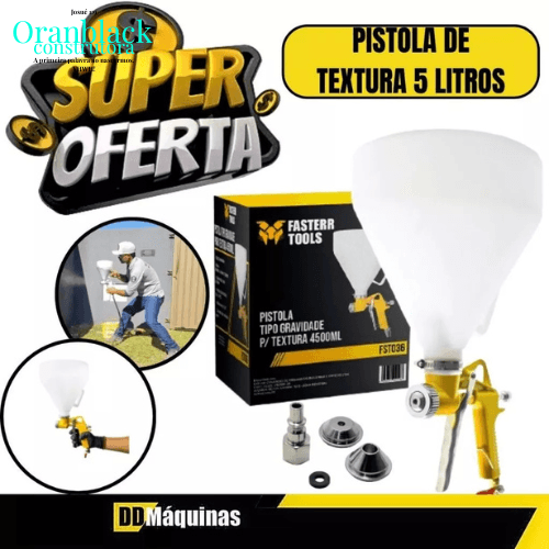 Pistola Projetora/ de Gravidade Para Textura 5 Litros -FST036 - FASTERR